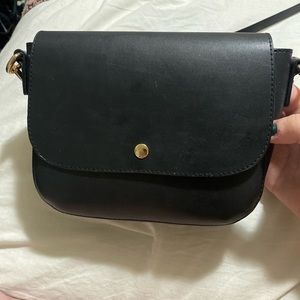 Simple black crossbody bag